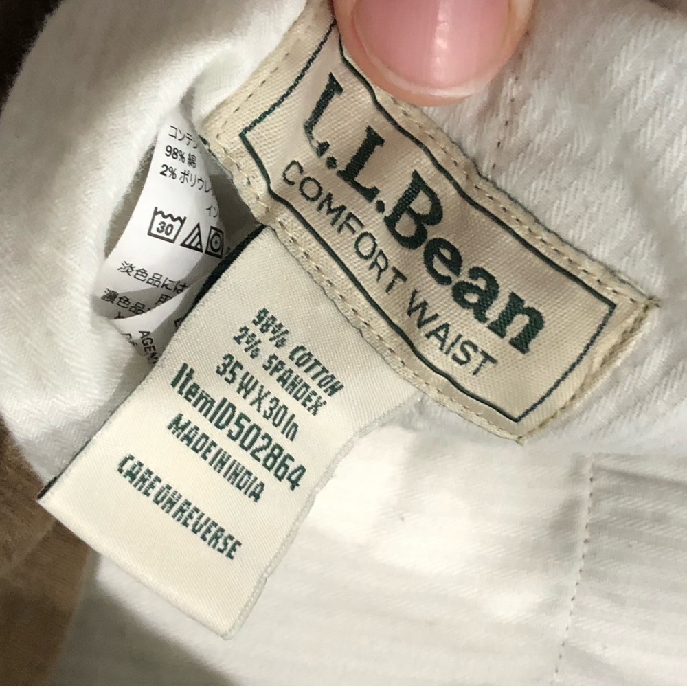 LL Bean Pants Mens 35x30 Brown Comfort Waist Corduroy Casual Cotton Straight Leg - Picture 9 of 11